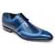 Duca Di Matiste "Saranno" Navy/Light Blue Genuine Italian Calf Leather Lace-Up Dress Shoes.